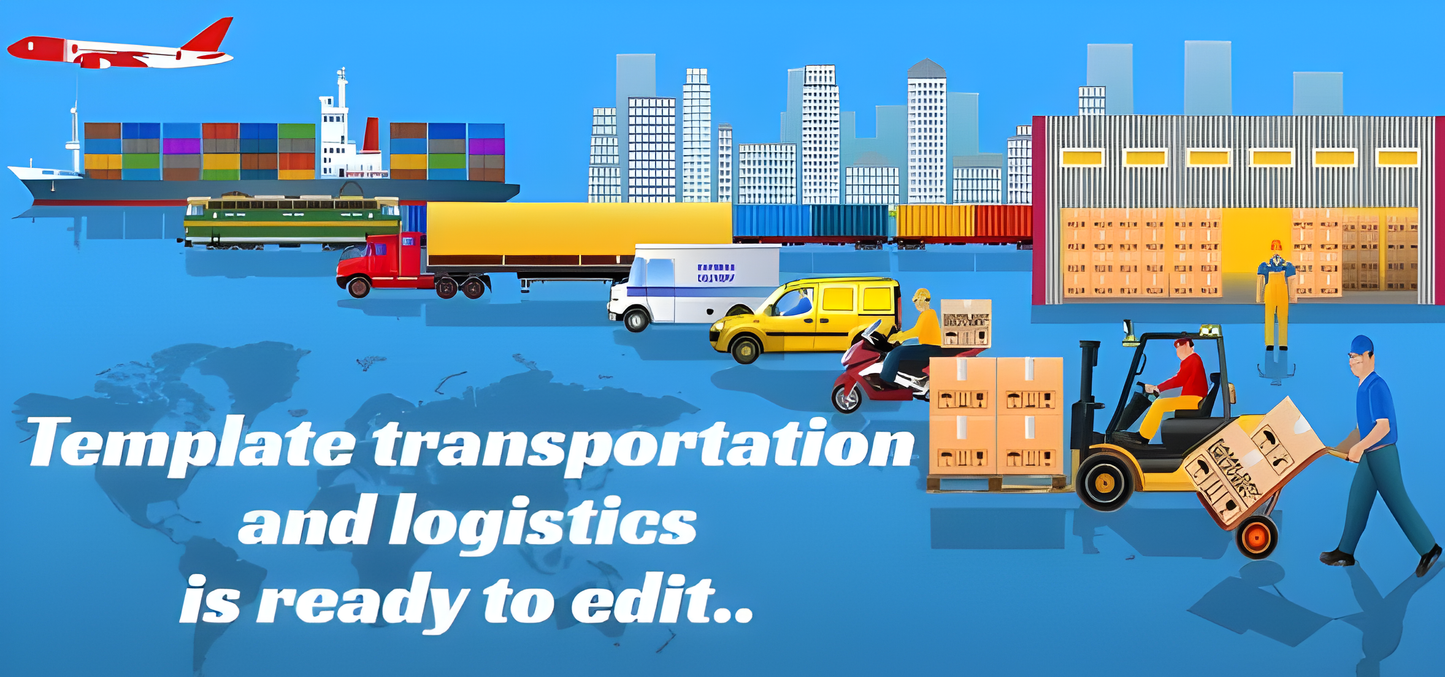 Template transportation and logistics is ready to edit..